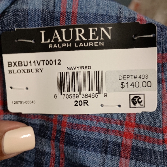 Lauren Ralph Lauren π©· Bloxbury Navy/Red Blazer Size 20R - Picture 8 of 8